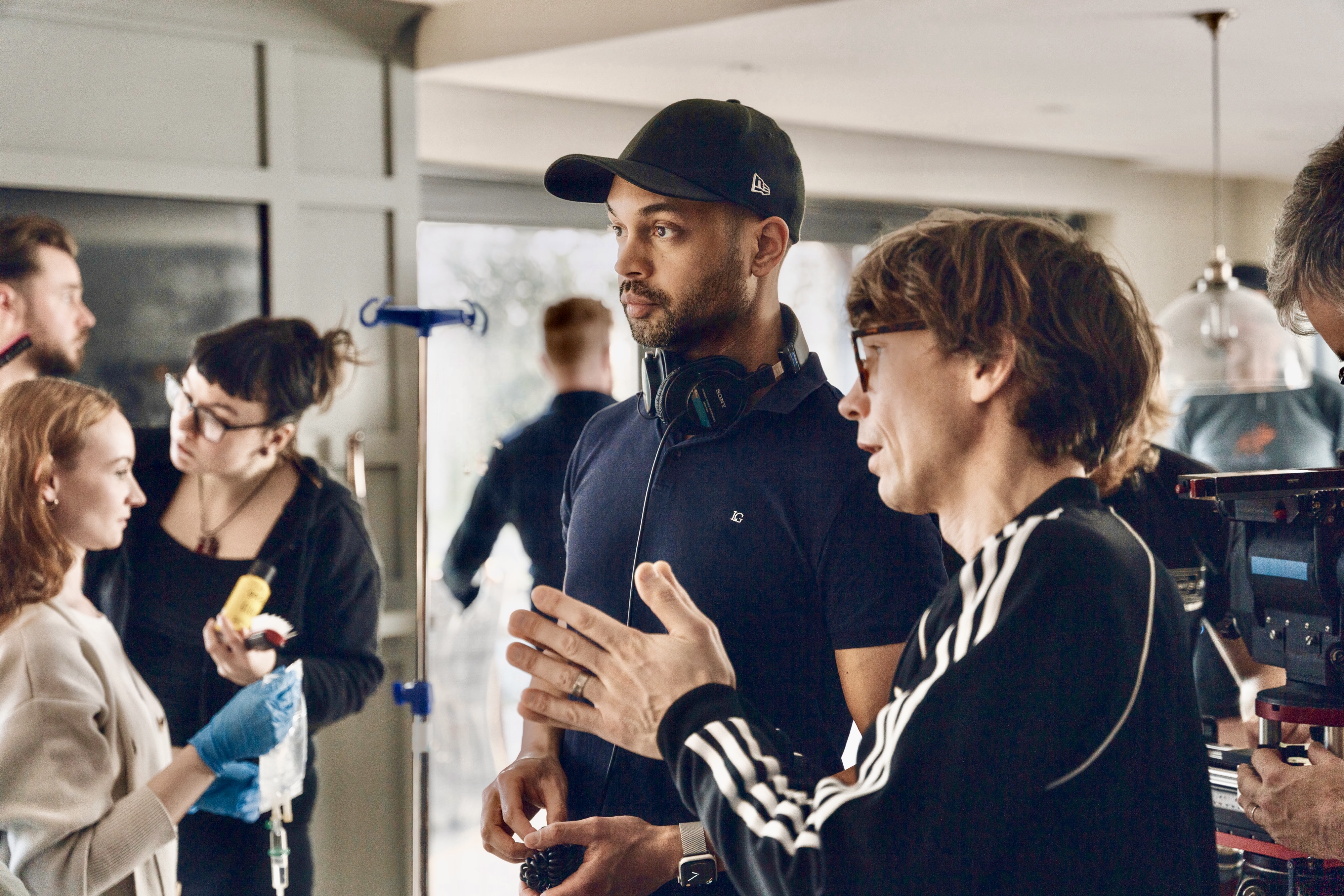 Fansu Njie directing on the set of Stand Your Ground